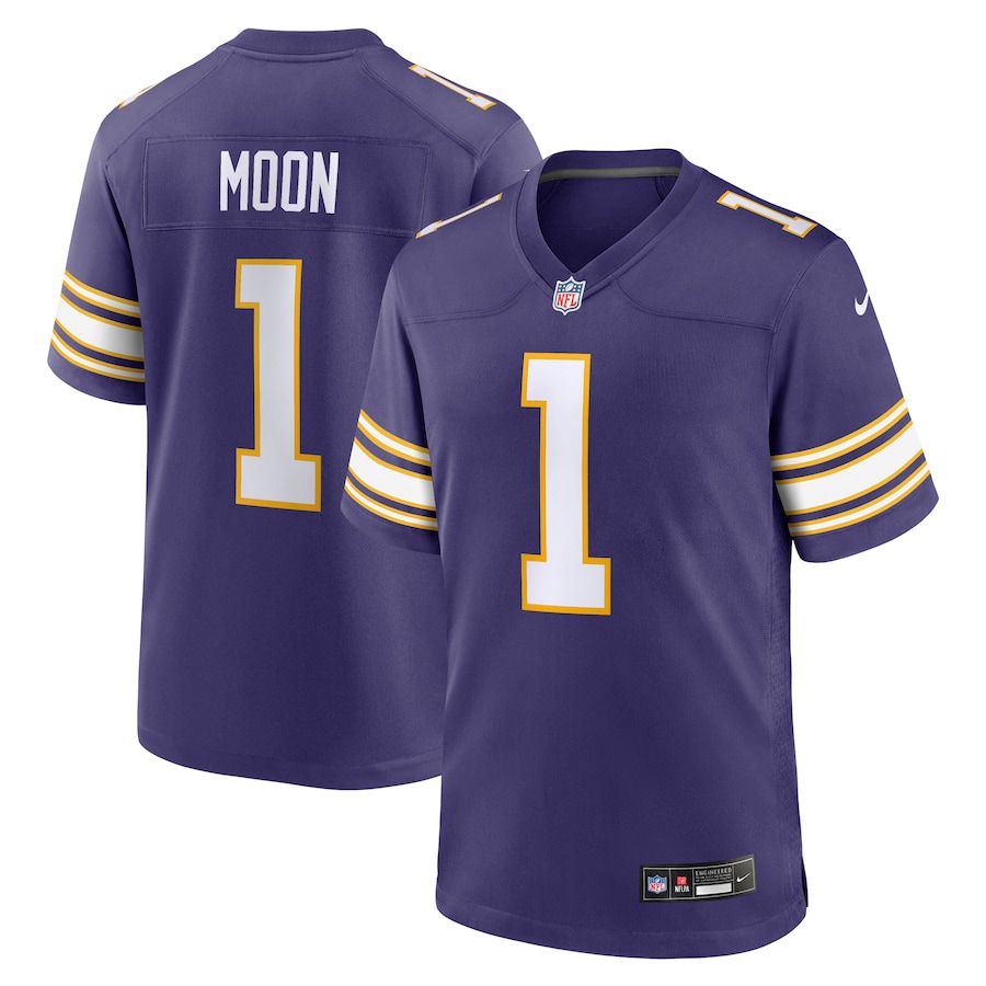 Men Minnesota Vikings 1 Warren Moon Nike Purple Classic Retired Player Game NFL Jersey